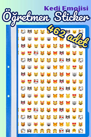 Öğretmenler Için Motivasyon Sticker Seti 462 Adet Karışık Kedi Emoji