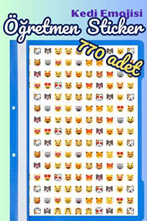 Öğretmenler Için Motivasyon Sticker Seti 770 Adet Karışık Kedi Emoji