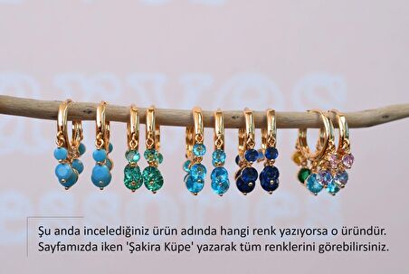Soft Multicolor Sallantılı Küpe Çok Renkli Taşlı Şakira Küpe