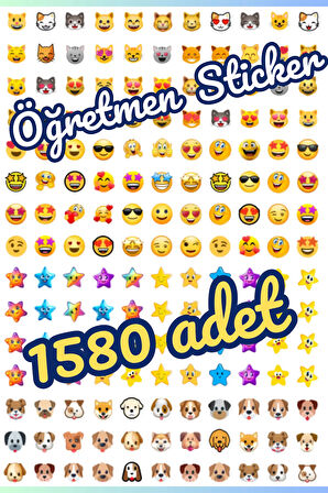 Öğretmen Sticker Gülen Yüzler Parlayan Yıldızlar 1580 Adet