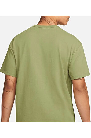 Sportswear Premium Essentials Short-Sleeve Erkek Yeşil Pamuklu T-shirt- rahat kalıp