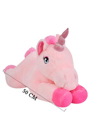 Peluş Melek At Oyuncak 50 Cm Pembe 