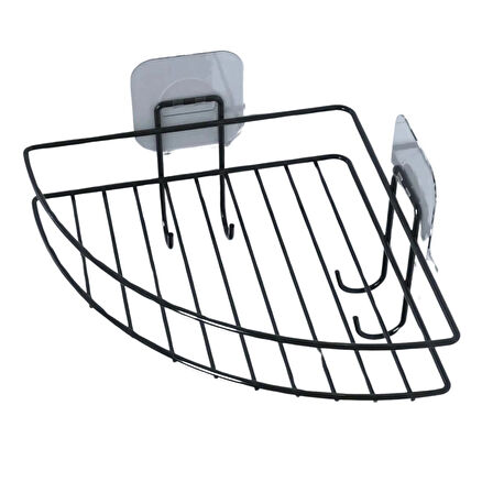 Buffer® Yapışkanlı Banyo Köşeliği Kancalı Köşe Rafı Duş Şampuanlık Duvar Düzenleyici Organizer Raf