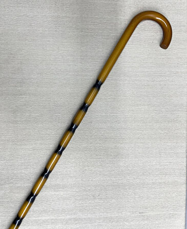 Leyloş Bambu Desenli Zarif Ahşap Baston