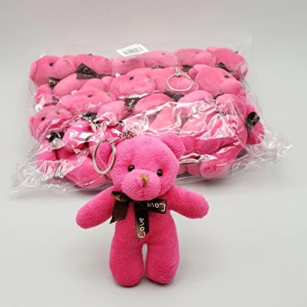 Leyloş Mini Ayıcık Anahtarlık Pembe Renk