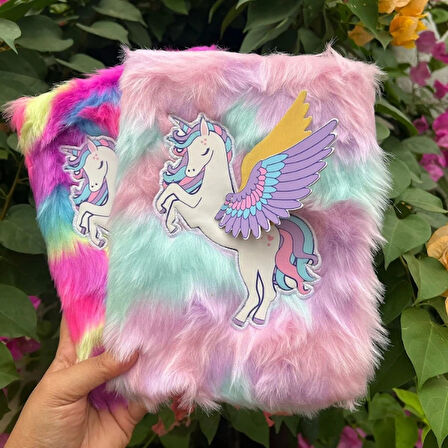 Leyloş Unicorn Tasarımlı Peluş Hatıra Defteri