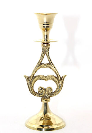 Leyloş Tekli Pirinç Şamdan Model 6