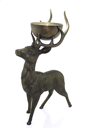 Leyloş Metal Geyikli Kase 77 Cm