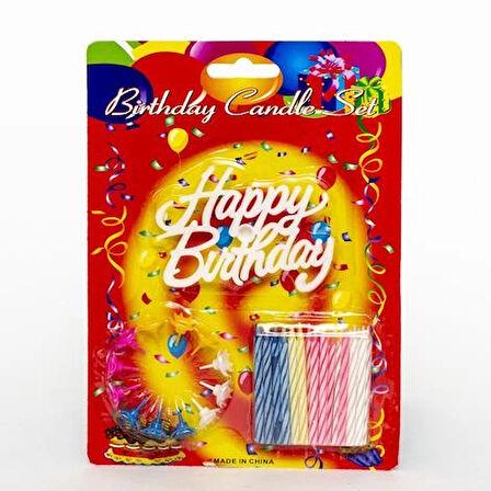 Leyloş Rengarenk Happy Birthday Doğum Günü Mumları