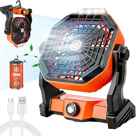 Leyloş Mini Şarjlı Ledli Kare Fan