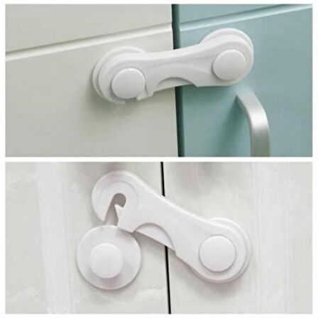 Buffer® Bebek Çocuk Güvenliği Çekmece Ve Dolap İçin Kendiliğinde Yapışkanlı Vidasız Kapak Kilidi