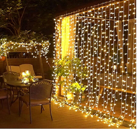 Leyloş 2x2 Metre Perde Led Sarı Işık