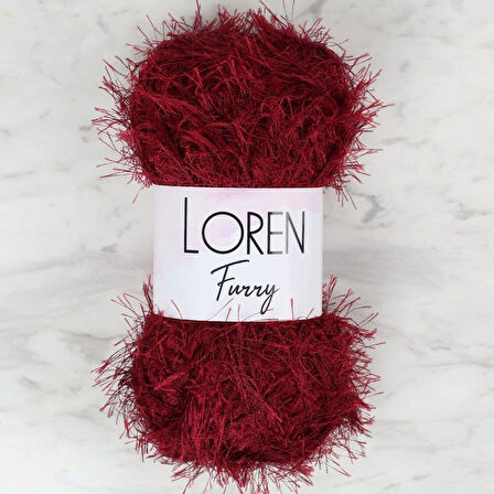Loren Furry Bordo El Örgü İpi - Rf026 - 34054