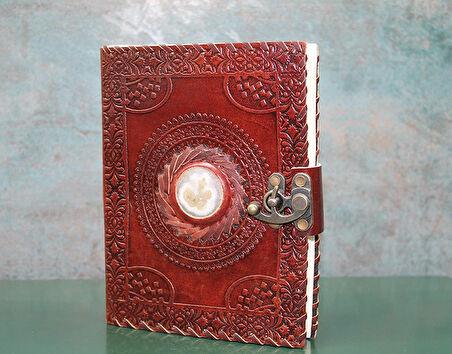 Leyloş Taşlı Deri Defter Model 3