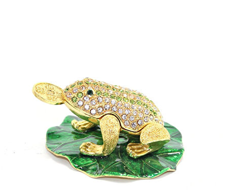 Leyloş Swarovski Taşlı Tekli Kurbağa Model 2