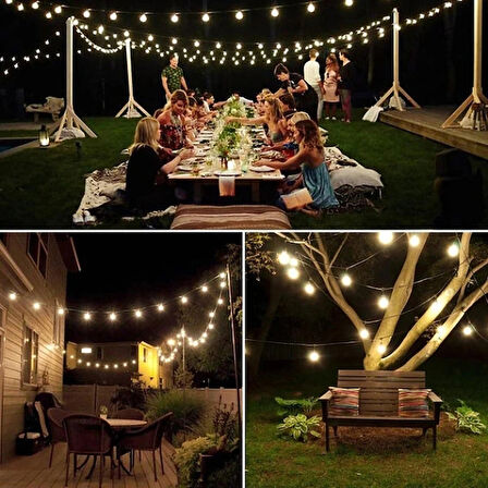 Leyloş 5 Metre Sarı Opak Solar Top Led Işık