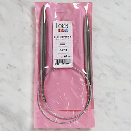 Loren Crafts 10 Mm Çelik Misinalı Şiş 60 Cm