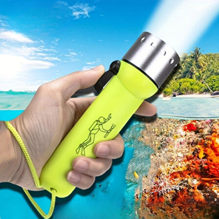 Buffer® Süper Parlak Led Su Altı Dalış Feneri – Taşınabilir, Su Geçirmez Ve Darbeye Dayanıklı El Feneri