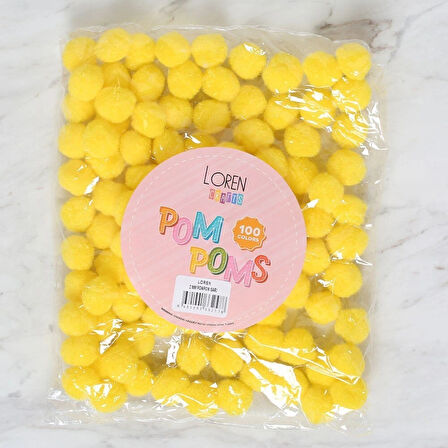 Loren Crafts 2 Cm 100 Adet Sarı Ponpon