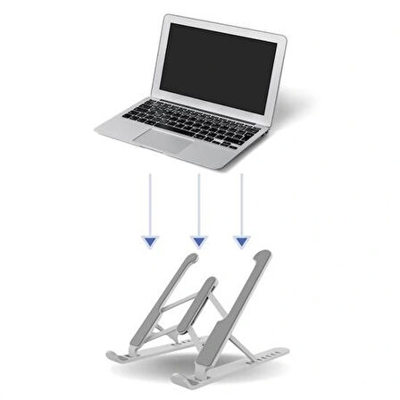 Buffer® Ayarlanabilir Plastik Dizüstü Destek Tabanı Katlanabilir Taşınabilir Laptop Sehpası Yükselti