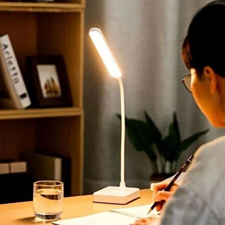 Buffer® İnce Uzun Usbli Dokunmatik 3 Kademeli 360 Derece Özel Göz Korumalı Led Lityum Masa Lambası
