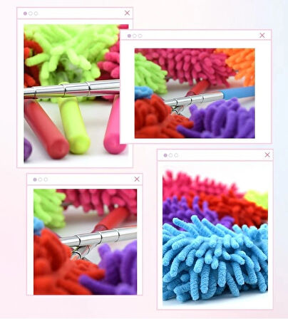 Leyloş Teleskopik Mikrofiber Toz Alma Fırçası