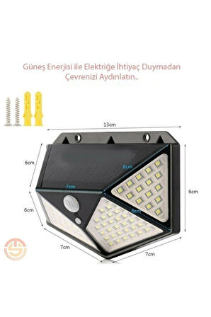 Leyloş Solar Bahçe Aydınlatma Lambası 100 Led