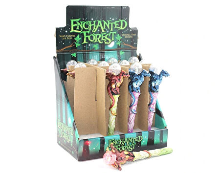 Leyloş Dragonlu Polyester Işıklı Tükenmez Kalem