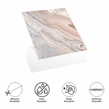 Leyloş Decohandy 30x30 Cm Pvc Duvar Karosu 4'lü Paket - Antik Mermer
