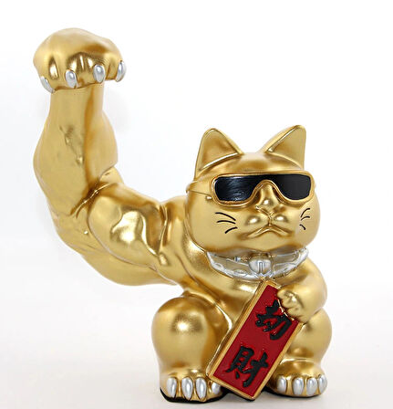 Leyloş Polyester Şanslı Kedi Figürü Model 3