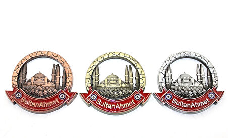 Leyloş İstanbul Temalı Metal Magnet Sultanahmet Yuvarlak Tasarımlı