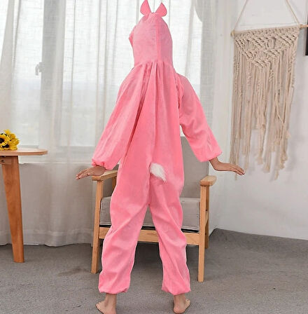 Leyloş Çocuk Tavşan Kostümü Pembe Renk 4-5 Yaş