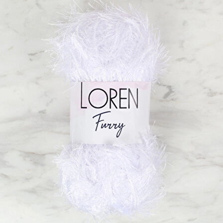 Loren Furry Beyaz El Örgü İpi - Rf118 - 34067