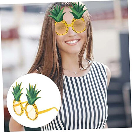 Leyloş Tropikal Hawaii Ananas Şekilli Parti Gözlüğü