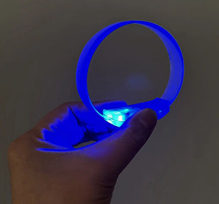 Leyloş 3 Modlu Pilli Led Işıklı Esnek Parti Bilekliği Mavi