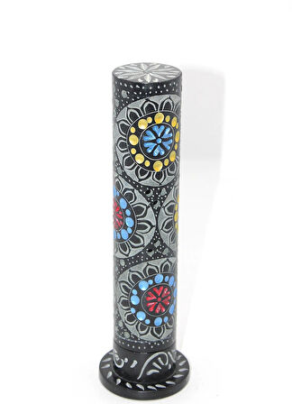 Leyloş Obsidian Taşı İşlemeli Kule Tütsülük Model 6