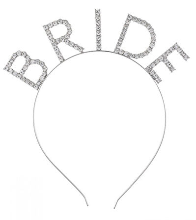 Leyloş Bekarlığa Veda Kristal Taşlı Gümüş Bride Tacı