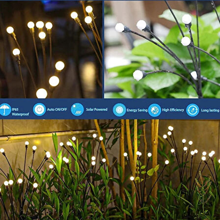 Leyloş 8 Ledli Solar Ateş Böceği Çiçek Lamba