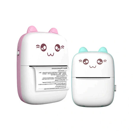 Leyloş Sevimli Mini Taşınabilir Yazıcı Printer