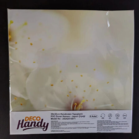 Leyloş Decohandy 30x30 Cm Pvc Duvar Karosu 4'lü Paket - Japon Çiçeği