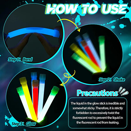 Leyloş Karanlıkta Yanan Asılabilir İp Aparatlı Glow Stick Lamba Seti 15cm