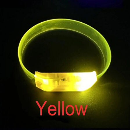 Leyloş 3 Modlu Pilli Led Işıklı Esnek Parti Bilekliği Sarı