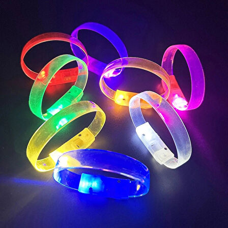 Leyloş 3 Modlu Pilli Led Işıklı Esnek Parti Bilekliği Sarı