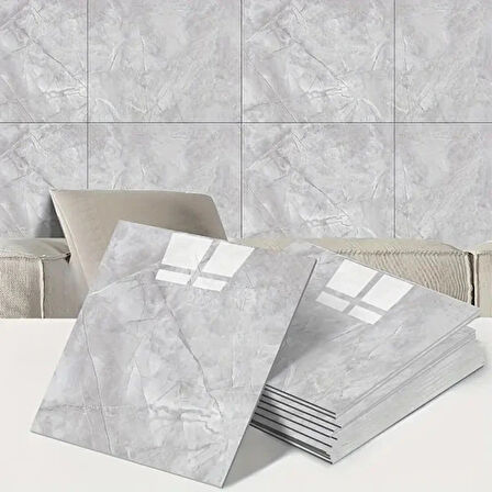 Leyloş Gri Mermer Desen Duvar Sticker (30x30)