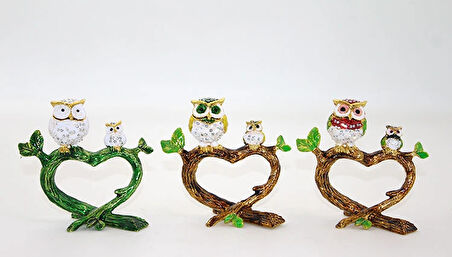 Leyloş Swarovski 2'li Baykuş Model 3