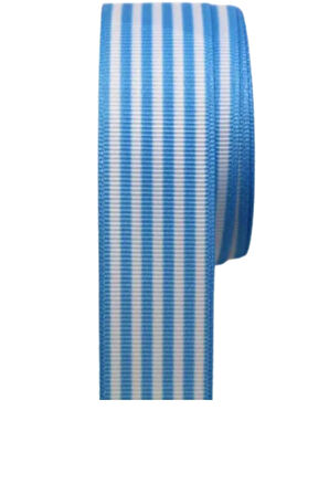 Tafta Çizgi Desen Kurdele 25 Mm Mavi 1 Metre