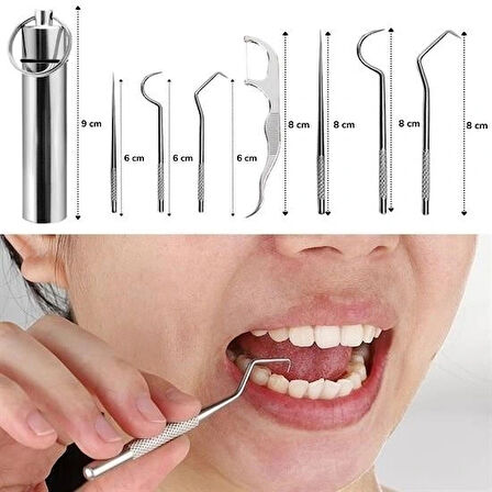 Buffer® 7 Parça Paslanmaz Çelik Ağız Diş Tartar Sökücü Temizlik Bakım Seti