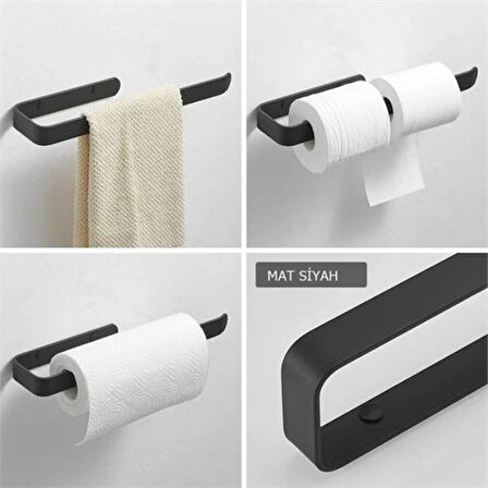 Leyloş Metal Mat Siyah Havluluk