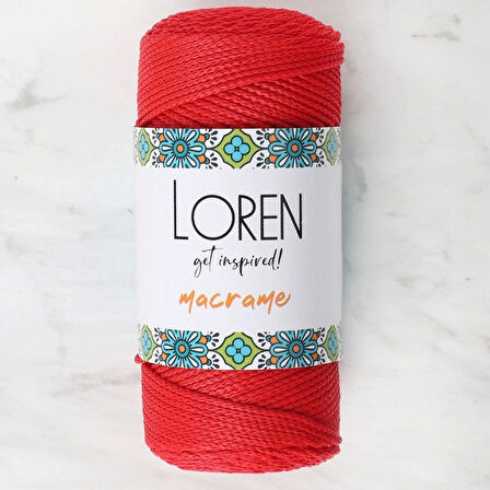 Loren Macrame Kırmızı El Örgü İpi - Rm 0100 - 34334