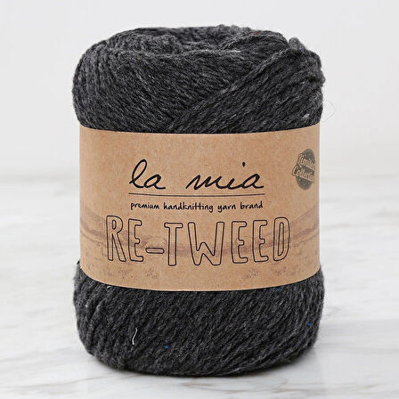 La Mia Re-tweed Koyu Gri Melanj El Örgü İpi - L158